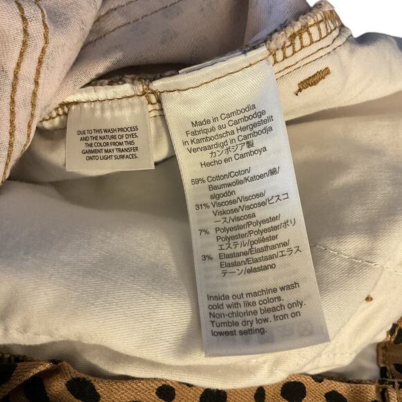 J. Crew High Rise, Toothpick Leopard Dot Denim Pant. Size 32 - Picture 8 of 9